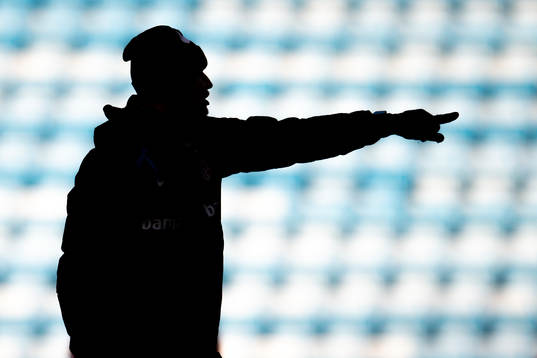 The silhouette of Ståle Solbakken, head coach of the
