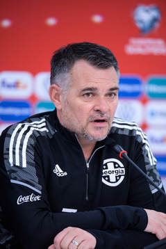 Head coach Willy Sagnol of the Georgian national football
