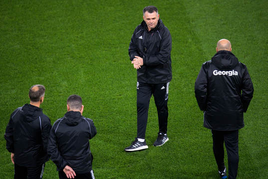 Head coach Willy Sagnol of the Georgian national football