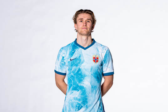 Ola Solbakken of the Norwegian national football team poses