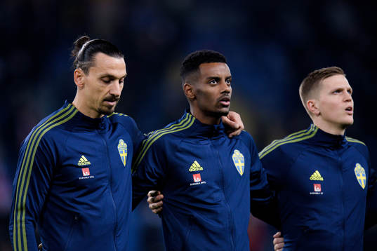 Zlatan Ibrahimovic, Alexander Isak and Joakim Nilsson of