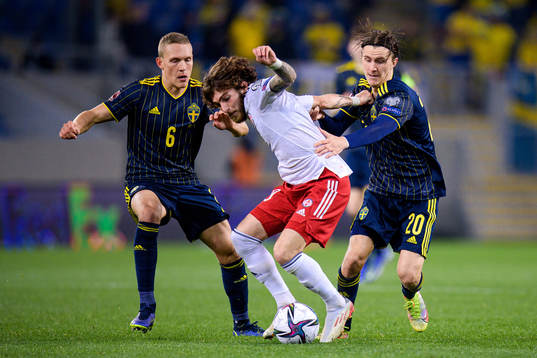 Ludwig Augustinsson and Kristoffer Olsson of Sweden against