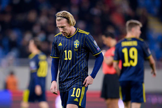 Emil Forsberg of Sweden looks dejected