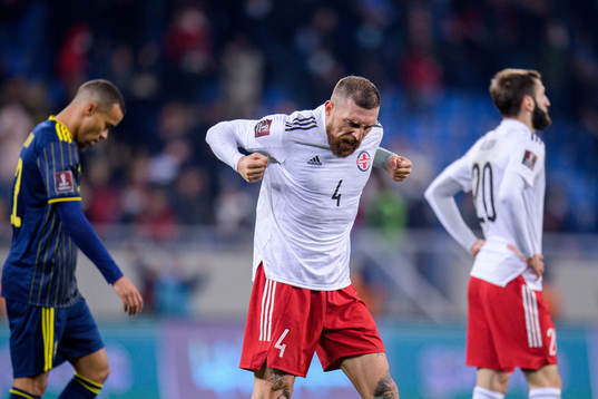 Guram Kashia of Georgia celebrates