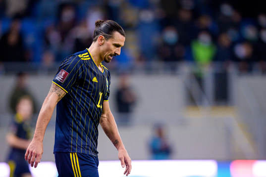 Zlatan Ibrahimovic of Sweden looks dejected