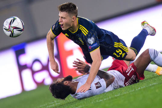 Mattias Svanberg of Sweden and Tornike Okriashvili of