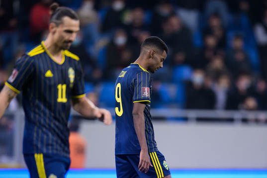 Alexander Isak of Sweden looks dejected
