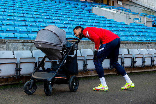 Joshua King of the Norwegian national football team looks
