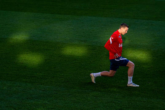 Marius Lode of the Norwegian national football team