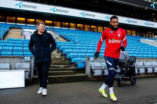 John Arne Riise and Joshua King of the Norwegian national