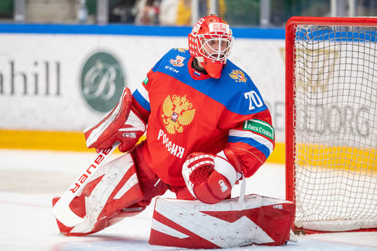 Goalkeeper Yegor Guskov of Russia