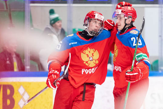 Danila Yurov and Roman Romanov of Russia celebrates