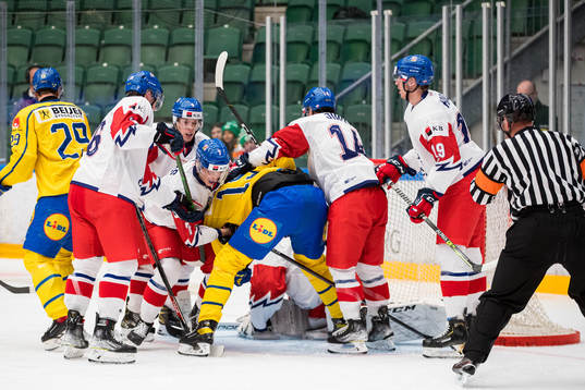 Daniel Torgersson and Milton Oscarson of Sweden inn action