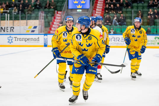 Emil Andrae of Sweden celebrates