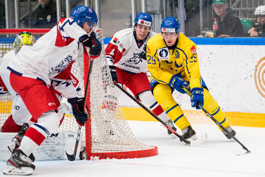 Daniel Torgersson of Sweden and Jiri Tichacek of Czech