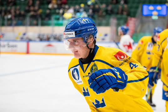Emil Andrae of Sweden celebrates