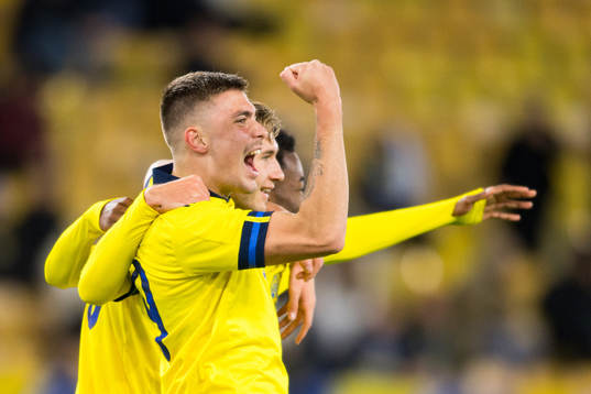 Tim Prica of Sweden celebrates