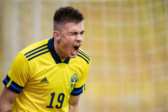 Tim Prica of Sweden reacts