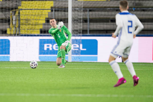 Goalkeeper Samuel Brolin of Sweden