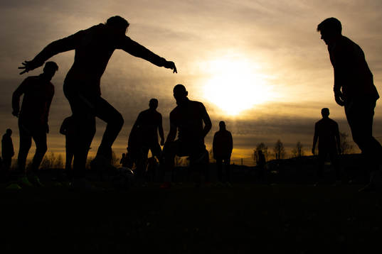 The silhouettes of Ola Solbakken, Julian Ryerson and