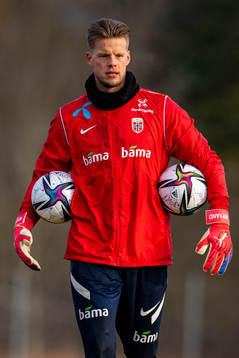 Goalkeeper Ørjan Håskjold Nyland of the Norwegian