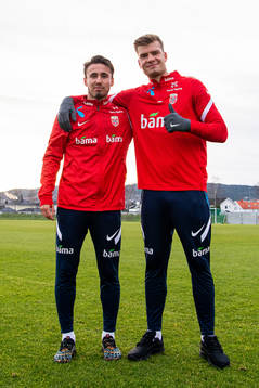 Anders Trondsen and Alexander Sørloth of the Norwegian