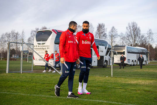 Mohamed Elyounoussi and Joshua King of the Norwegian