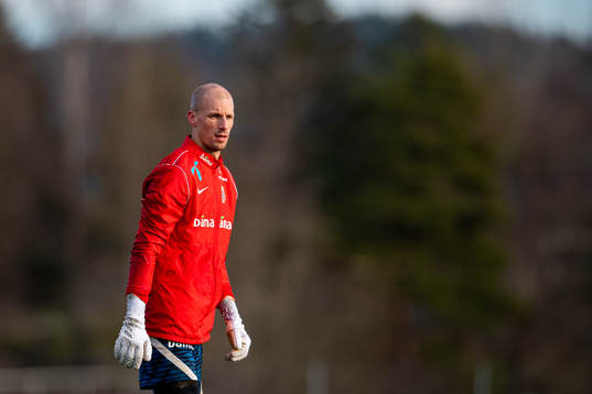 Goalkeeper André Hansen of the Norwegian national football