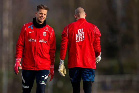 Goalkeeper Ørjan Håskjold Nyland of the Norwegian