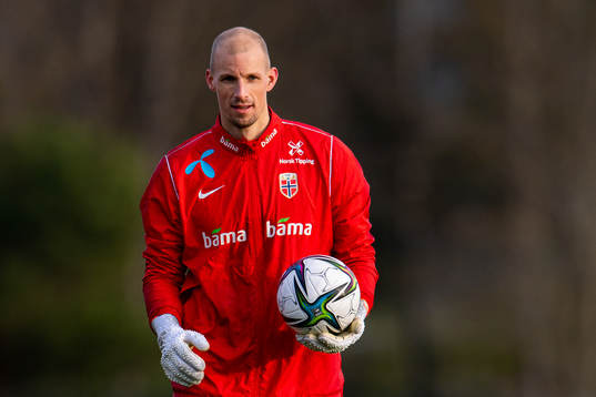 Goalkeeper André Hansen of the Norwegian national football