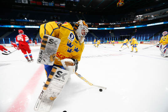 Goalkeeper Gustaf Lindvall of Sweden
