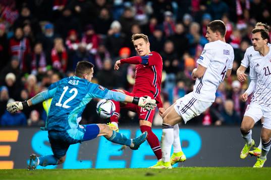 Martin Ødegaard of Norway with a scoring opportunity