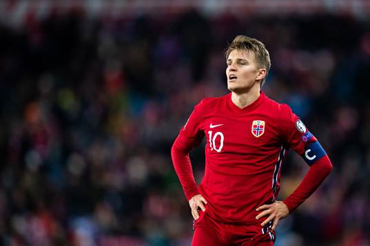 Martin Ødegaard of Norway looks dejected