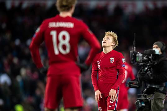 Birger Meling of Norway looks dejected