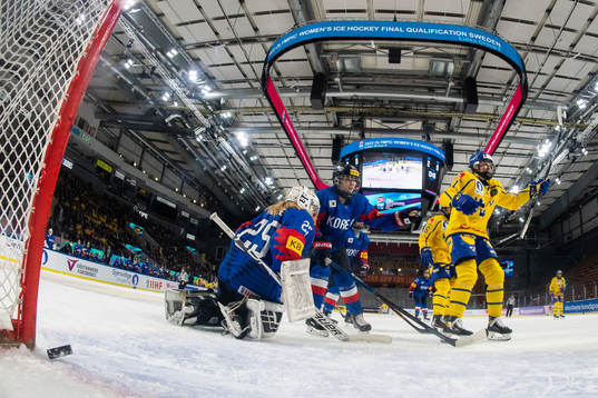 Josefin Bouveng and Emma Nordin of Sweden celebrate