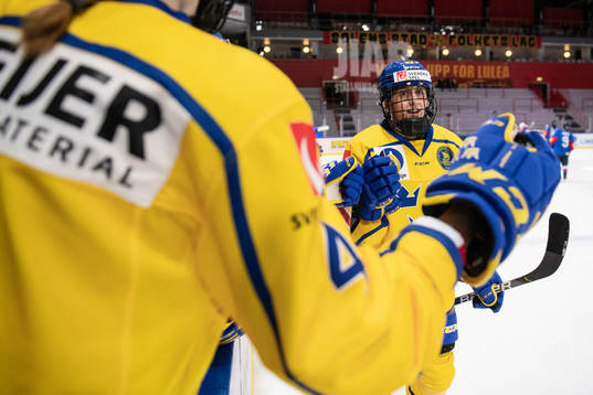 during the Olympic Qualification ice hockey game between