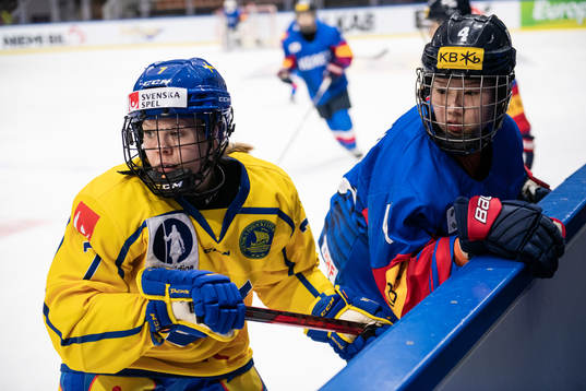 during the Olympic Qualification ice hockey game between