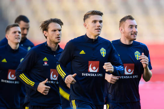 Albin Ekdal, Viktor Gyökeres and Dejan Kulusevski of the