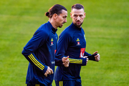 Zlatan Ibrahimovic and Alexander Milosevic of the Swedish