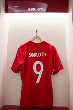 The kit of Alexander Sørloth of Norway in the dressing