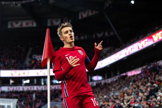 Martin Ødegaard of Norway reacts
