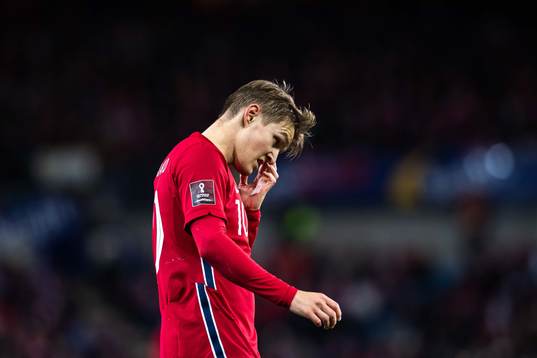 Martin Ødegaard of Norway looks dejected