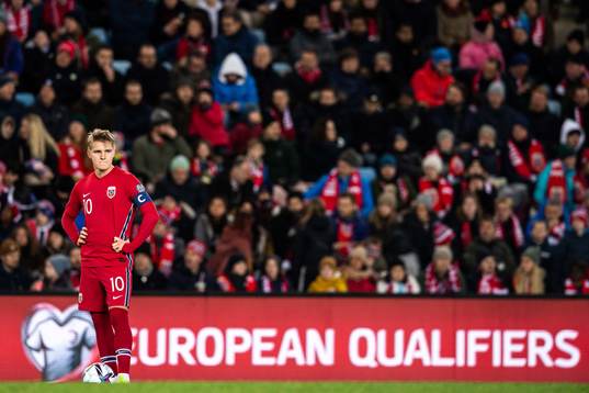 Martin Ødegaard of Norway looks dejected