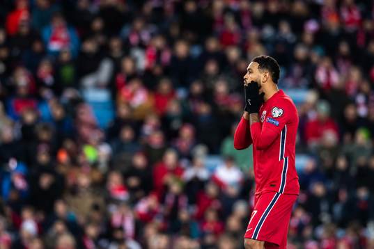 Joshua King of Norway looks dejected