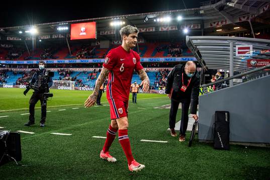 Mathias Normann of Norway looks dejected