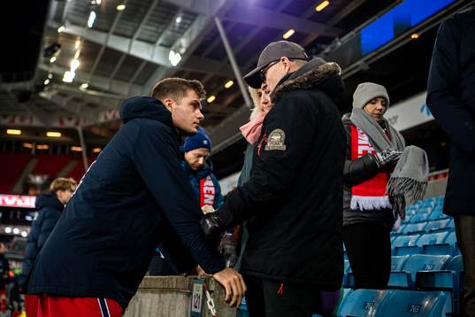 Alexander Sørloth of Norway with father Göran Sørloth