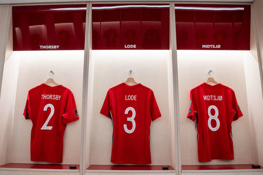 The kits of Morten Thorsby, Marius Lode and Fredrik