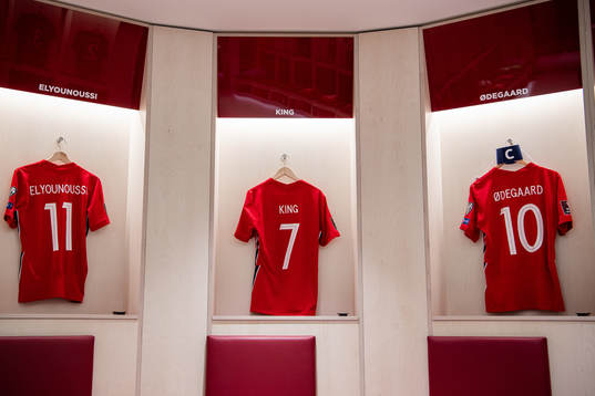 The kits of Mohamed Elyounoussi, Joshua King and Martin