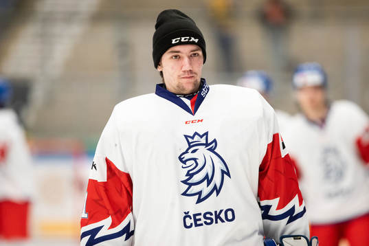 Goalkeeper Michal Postava of Czech Republic