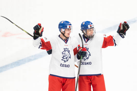 Jakub Sedivy and Tomas Hamara of Czech Republic celebrates